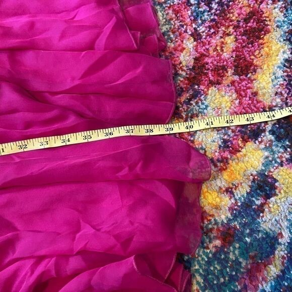 Dolce & Gabbana magenta silk chiffon bustier gathered fit & flare dress size 40 - Picture 8 of 16